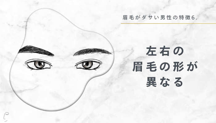 6.左右の眉毛の形が異なる