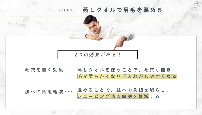 眉毛が濃い男性におすすめの整え方STEP1