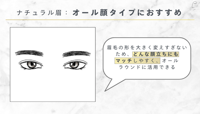 ナチュラル眉:オール顔タイプにおすすめ