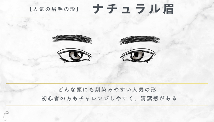 人気の眉毛の形ナチュラル眉