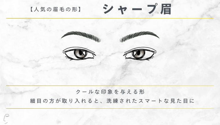 人気の眉毛の形シャープ眉