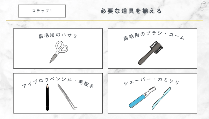 初めての方にもおすすめのメンズ眉毛の整え方1